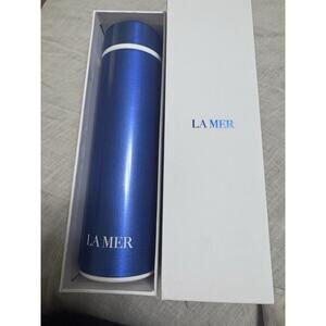 La Mer VIP Gift Stainless Water Bottle Vaccum Mug with Tea Infuser 16 oz blue